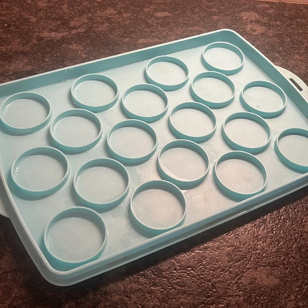Vintage Tupperware sheet cake / cupcake carrier with cover and handle.  Exc cond